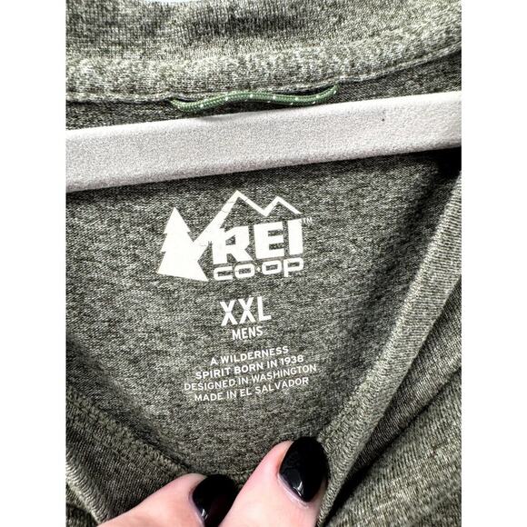 REI Co Op Shirt Men's 2XL Olive Green Stretch Crew Neck Long Sleeve Pullover - Picture 5 of 5